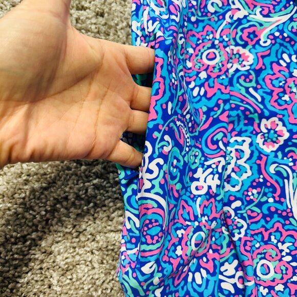 Coolibar Shoreline Swim Cover-Up Dress 3X Blue UPF 50+ Zip Pockets Long Sleeve - Picture 6 of 9